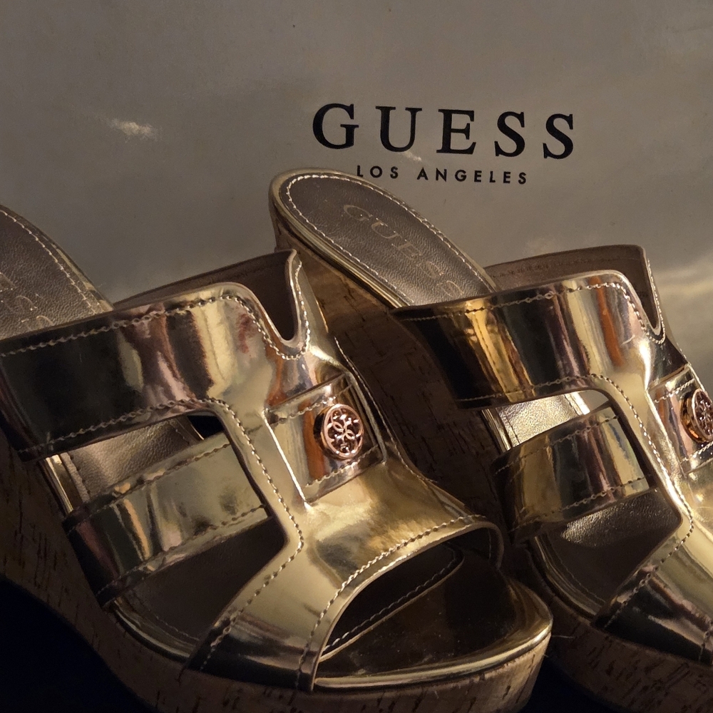 GUESS Gold LL Wedges in size 7.5